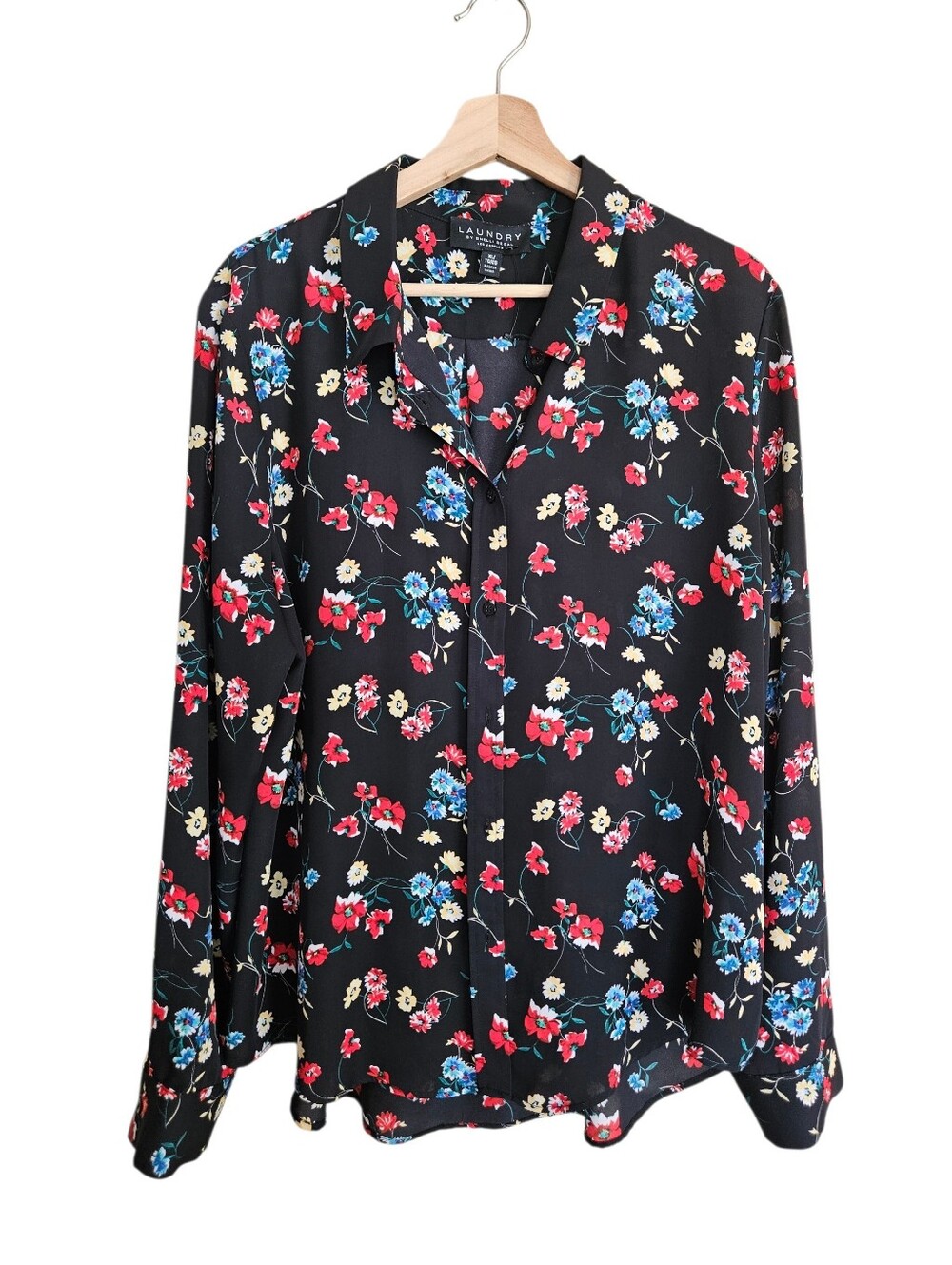 Laundry by Shelli Segal Vintage Style Ditsy Floral Blouse Whimsigoth Cottagecore
